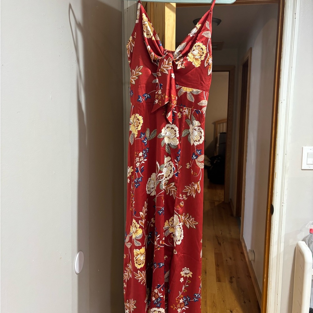 Floral Red Maxi Dress